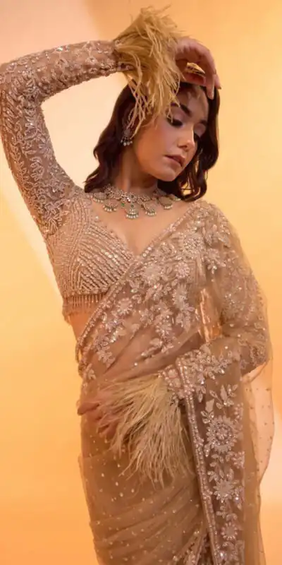 DF 3472 Gold Butterfly Net Saree Sequence with Work & Zari Work. Introductory Price ₹1799. Delivery 4-6 Working Days. Shop now. | Bollywood Sarees, Creative Sarees, Designer Sarees, Embroidered Sarees, Ethnic Saree, Modern Digital sarees, Party Wear Sarees, Sarees