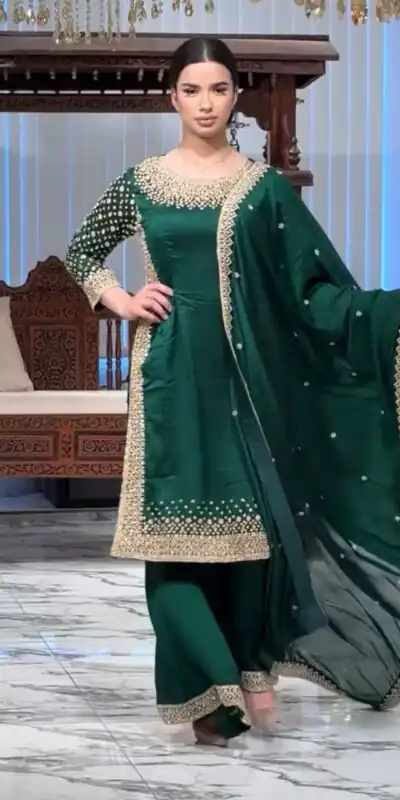 ZB 5056 Green in Color Natural Crepe Embroidery Work Salwar Suit . Wedding, Party, Festive, Events, Get it for ₹2199. Delivery 4-6 Working Days. Shop now. | Jump Suits, Straight Suits, Casual Suits, Creative suits, Designer Suits, Palazzo Suits, Party Wear Suits, Patiala Suits, Salwar suit