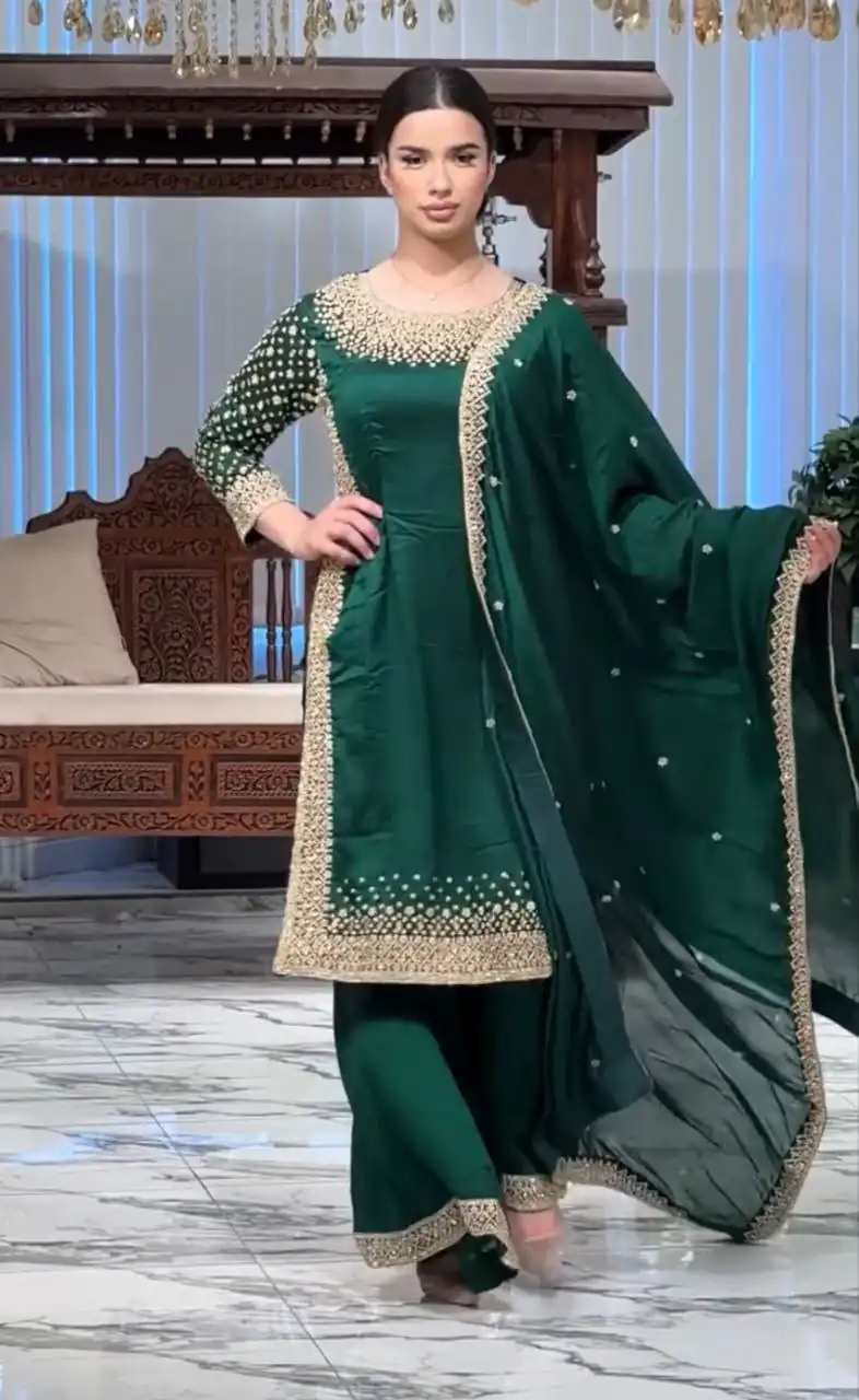 ZB 5056 Green in Color Natural Crepe Embroidery Work Salwar Suit . Wedding, Party, Festive, Events, Get it for ₹2199. Delivery 4-6 Working Days. Shop now. | Jump Suits, Straight Suits, Casual Suits, Creative suits, Designer Suits, Palazzo Suits, Party Wear Suits, Patiala Suits, Salwar suit