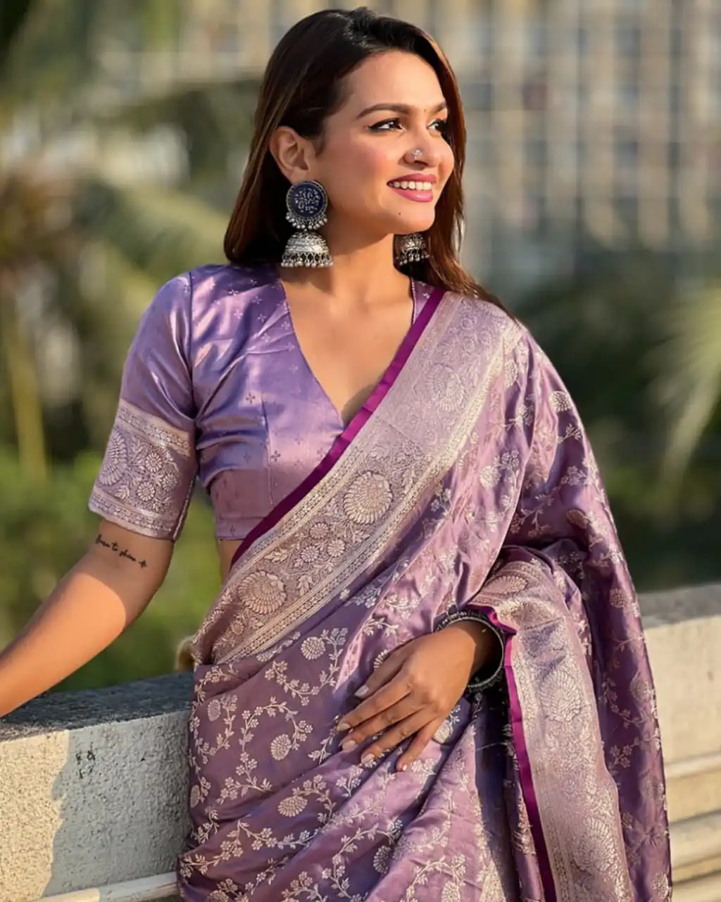 KPR 290 Lavender in Soft Lichi Silk Jacquard Work Designer Work Saree . Exclusive Offer ₹1349. Delivery 4-6 Working Days. Shop now. | Bollywood Sarees, Creative Sarees, Designer Sarees, Embroidered Sarees, Ethnic Saree, Modern Digital sarees, Party Wear Sarees, Sarees