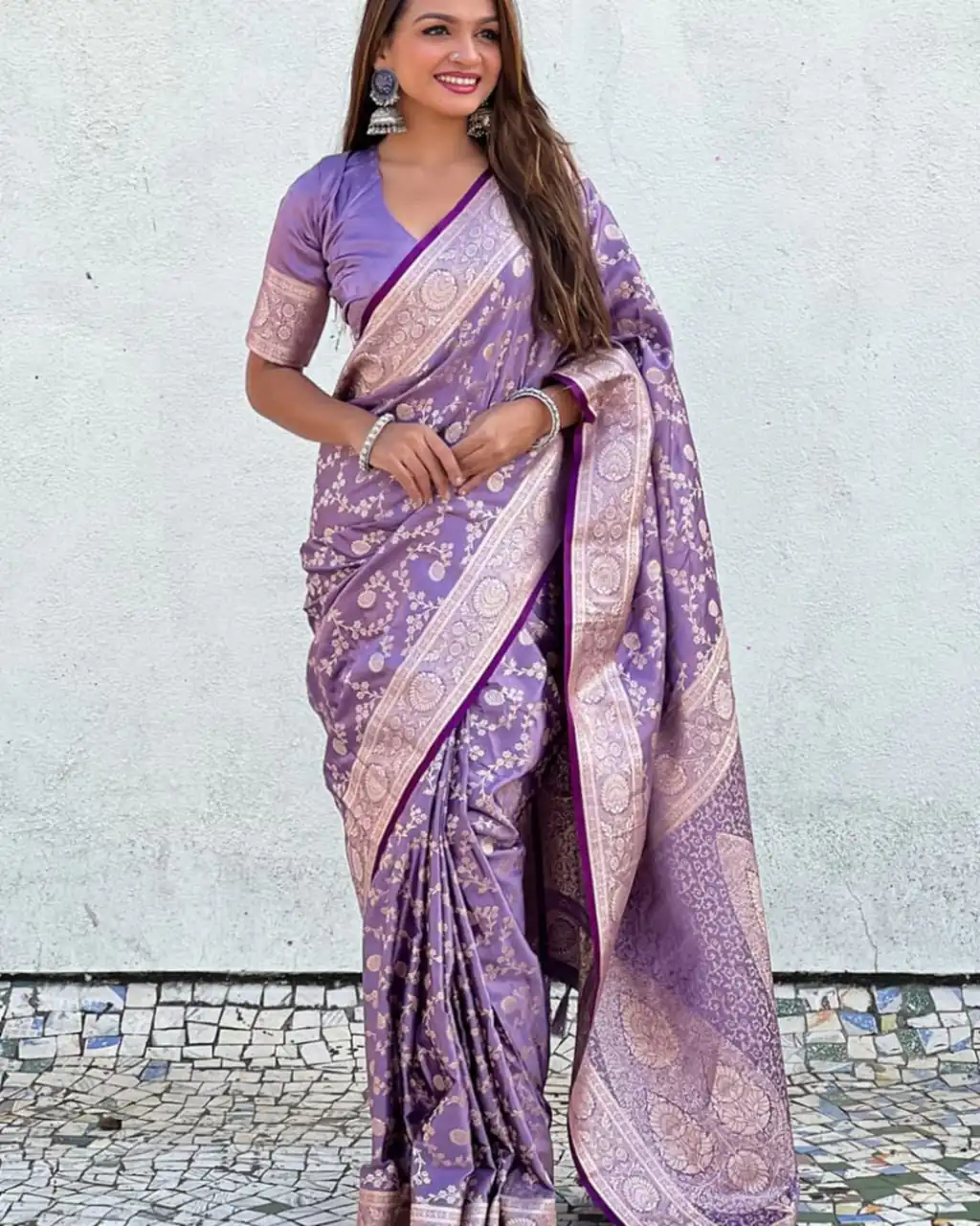 KPR 290 Lavender in Soft Lichi Silk Jacquard Work Designer Work Saree . Exclusive Offer ₹1349. Delivery 4-6 Working Days. Shop now. | Bollywood Sarees, Creative Sarees, Designer Sarees, Embroidered Sarees, Ethnic Saree, Modern Digital sarees, Party Wear Sarees, Sarees