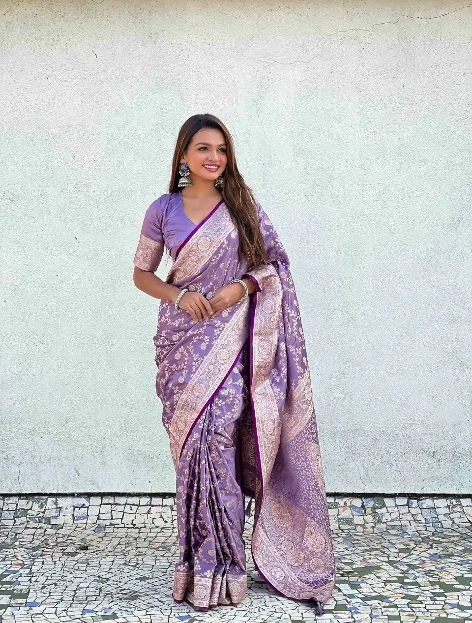 KPR 290 Lavender in Soft Lichi Silk Jacquard Work Designer Work Saree . Exclusive Offer ₹1349. Delivery 4-6 Working Days. Shop now. | Bollywood Sarees, Creative Sarees, Designer Sarees, Embroidered Sarees, Ethnic Saree, Modern Digital sarees, Party Wear Sarees, Sarees