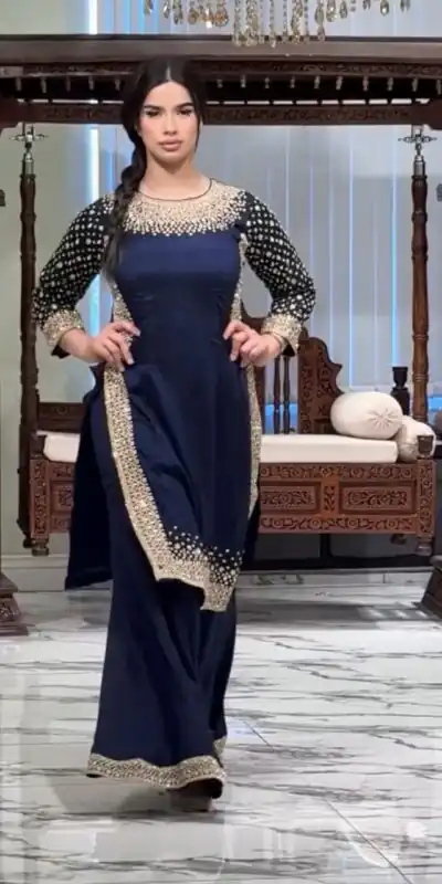 ZB 5056 Navy Blue in Natural Crepe Embroidery Work Salwar Suit . Wedding, Party, Festive, Events, Get it for ₹2199. Delivery 4-6 Working Days. Shop now. | Jump Suits, Straight Suits, Casual Suits, Creative suits, Designer Suits, Palazzo Suits, Party Wear Suits, Patiala Suits, Salwar suit