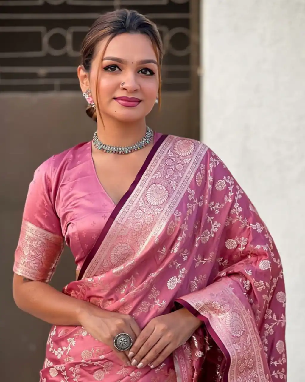 KPR 290 Peach in Soft Lichi Silk Jacquard Work Designer Work Saree . Exclusive Offer ₹1349. Delivery 4-6 Working Days. Shop now. | Bollywood Sarees, Creative Sarees, Designer Sarees, Embroidered Sarees, Ethnic Saree, Modern Digital sarees, Party Wear Sarees, Sarees