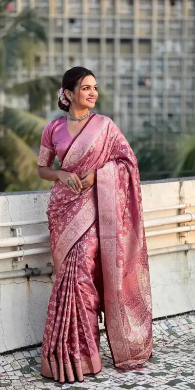 KPR 290 Peach in Soft Lichi Silk Jacquard Work Designer Work Saree . Exclusive Offer ₹1349. Delivery 4-6 Working Days. Shop now. | Bollywood Sarees, Creative Sarees, Designer Sarees, Embroidered Sarees, Ethnic Saree, Modern Digital sarees, Party Wear Sarees, Sarees