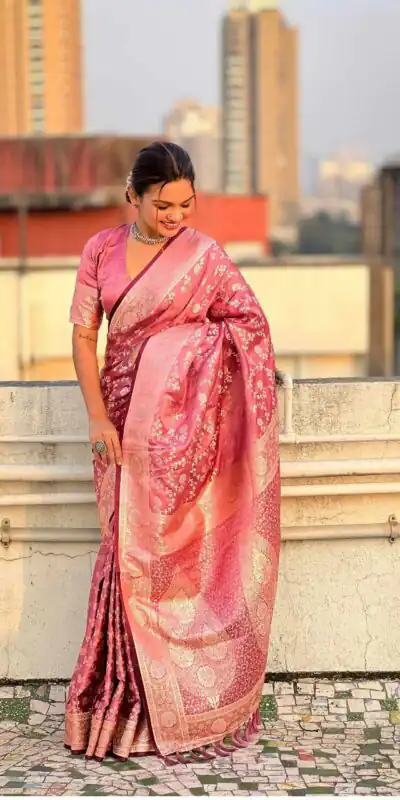 KPR 290 Peach in Soft Lichi Silk Jacquard Work Designer Work Saree . Exclusive Offer ₹1349. Delivery 4-6 Working Days. Shop now. | Bollywood Sarees, Creative Sarees, Designer Sarees, Embroidered Sarees, Ethnic Saree, Modern Digital sarees, Party Wear Sarees, Sarees