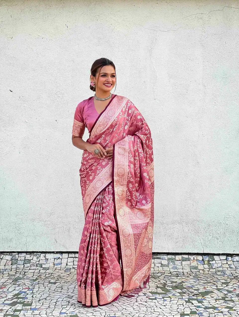 KPR 290 Peach in Soft Lichi Silk Jacquard Work Designer Work Saree . Exclusive Offer ₹1349. Delivery 4-6 Working Days. Shop now. | Bollywood Sarees, Creative Sarees, Designer Sarees, Embroidered Sarees, Ethnic Saree, Modern Digital sarees, Party Wear Sarees, Sarees