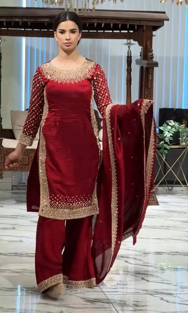 ZB 5056 Red in Color Natural Crepe Embroidery Work Salwar Suit . Wedding, Party, Festive, Events, Get it for ₹2199. Delivery 4-6 Working Days. Shop now. | Jump Suits, Straight Suits, Casual Suits, Creative suits, Designer Suits, Palazzo Suits, Party Wear Suits, Patiala Suits, Salwar suit