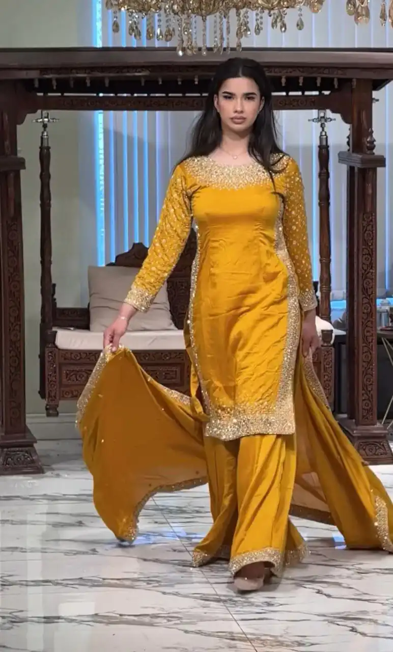 ZB 5056 Yellow in Color Natural Crepe Embroidery Work Salwar Suit . Wedding, Party, Festive, Events, Get it for ₹2199. Delivery 4-6 Working Days. Shop now. | Jump Suits, Straight Suits, Casual Suits, Creative suits, Designer Suits, Palazzo Suits, Party Wear Suits, Patiala Suits, Salwar suit