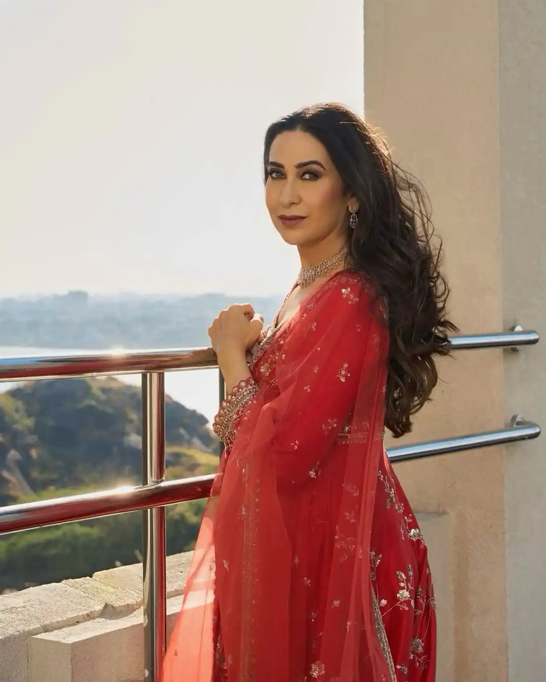 Attractive Red Georgette Embroidery Work Gown - Image 6
