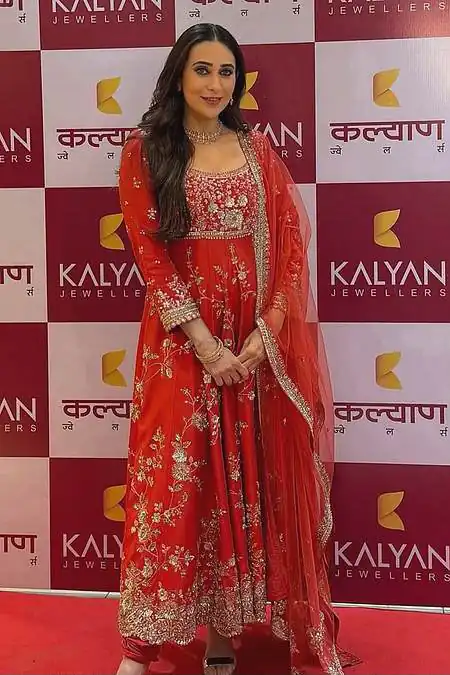 Attractive Red Georgette Embroidery Work Gown - Image 2