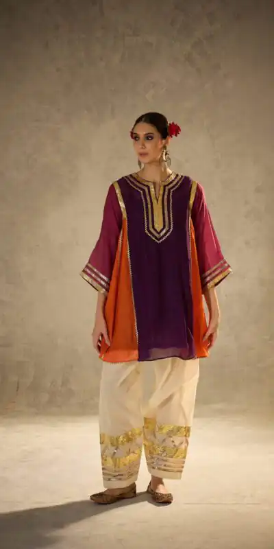 Alternative view of Beautiful Wine Chinon With Gotta Patti Work Salwar Suit