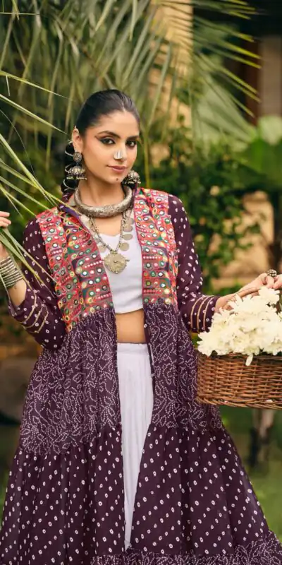 Alternative view of Perfect Wine Faux Georgette Embroider Work Lehenga Choli