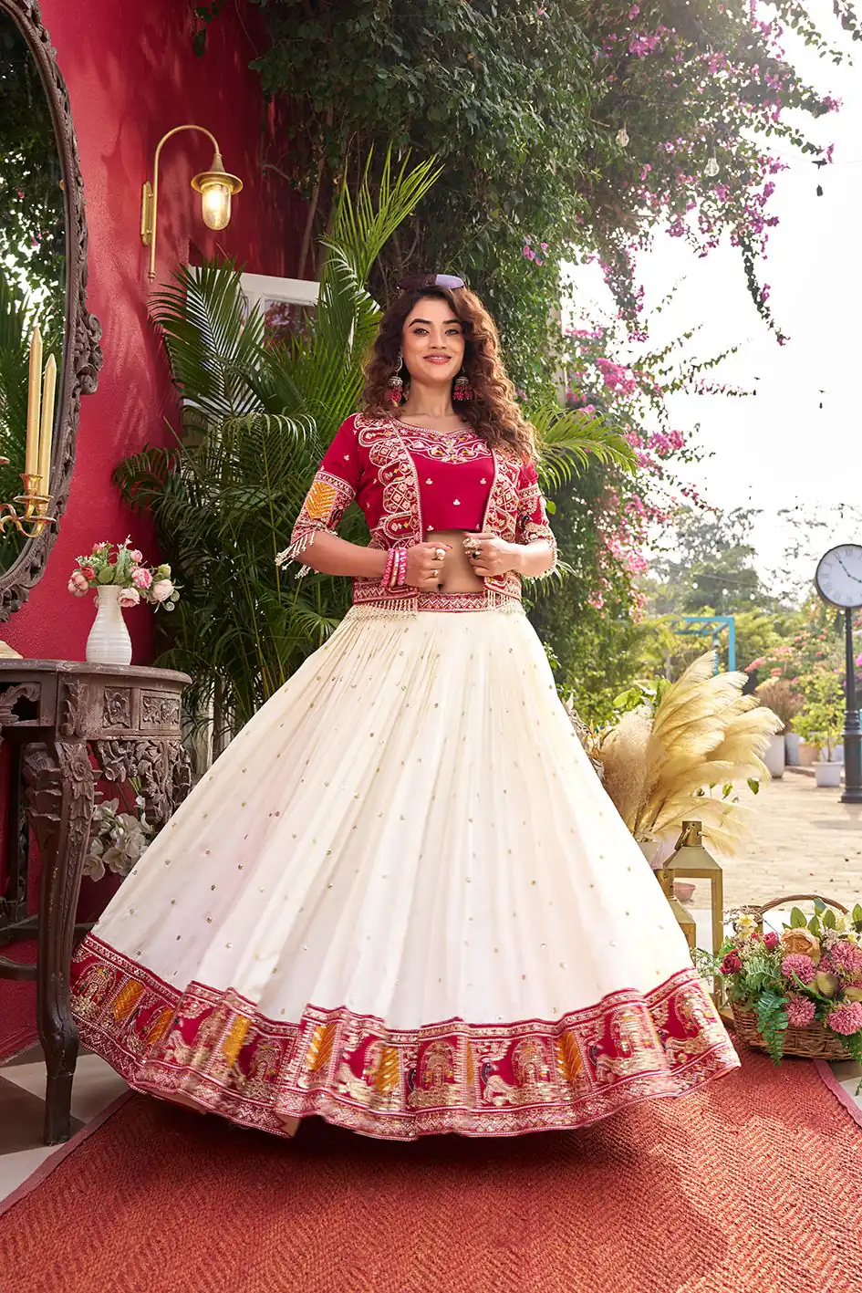 Special Pink Vichitra Thread Work Lehenga Choli - Image 5
