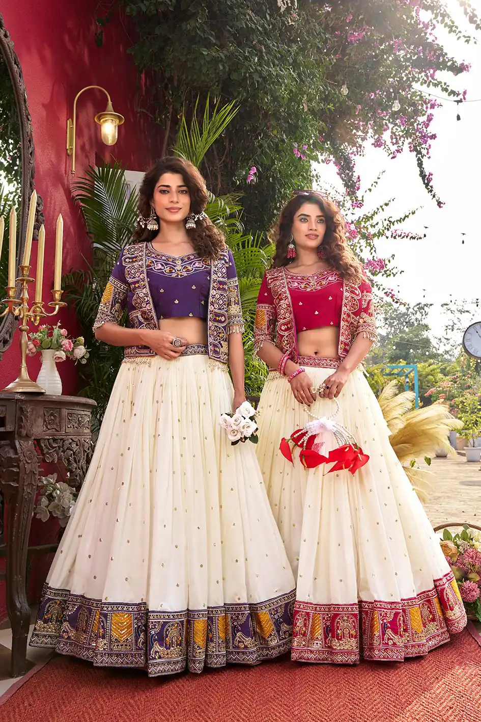 Special Purple Vichitra Thread Work Lehenga Choli - Image 5