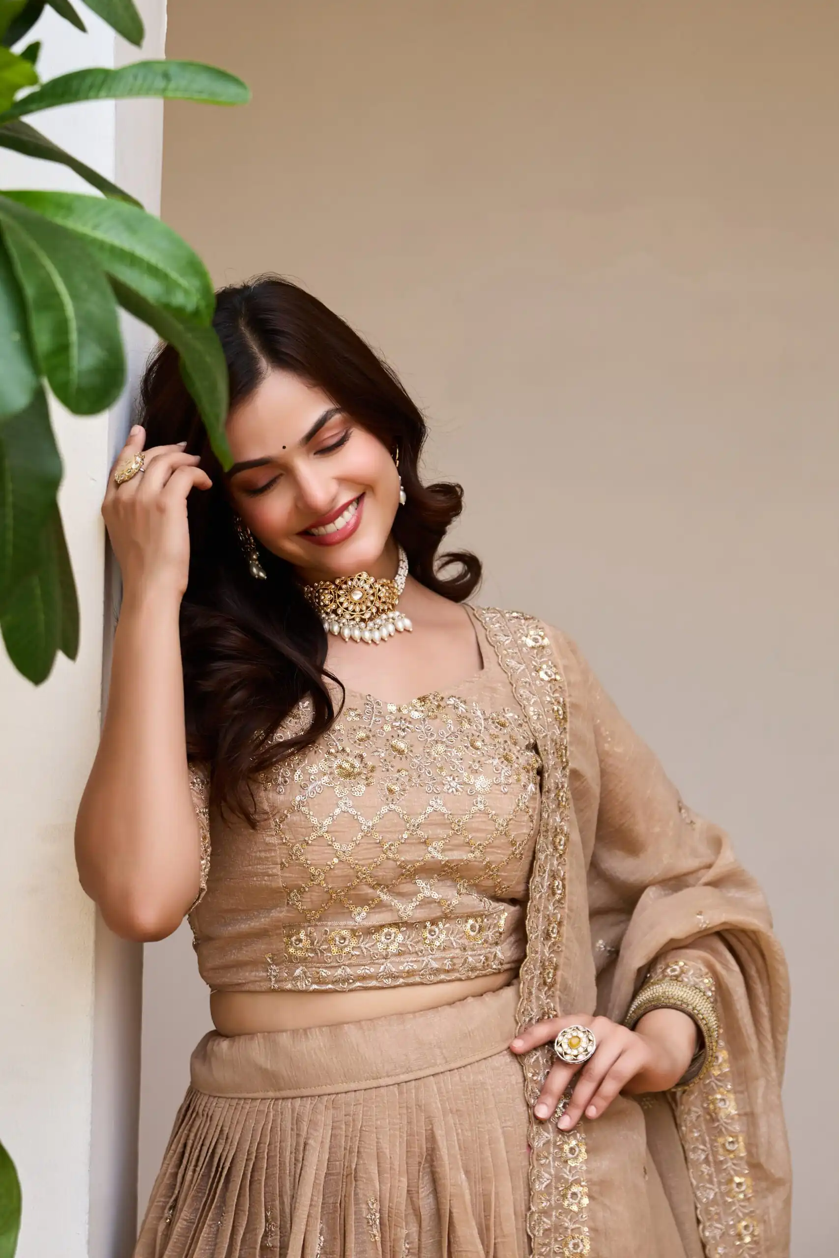 Stunning Chiku Crunchy Embroidery Work Lehenga Choli - Image 2