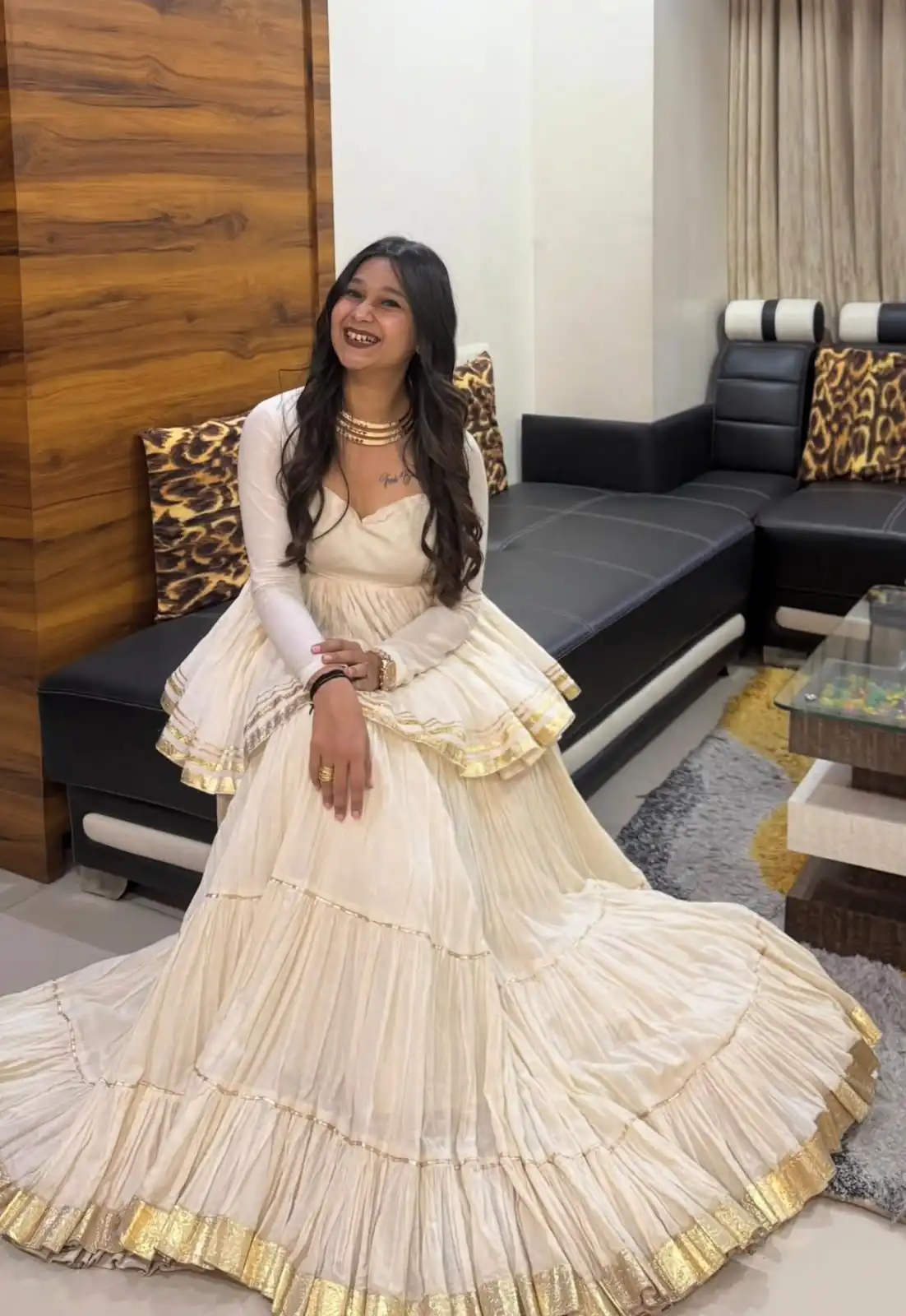 Stylish White Pure Cotton Lace Work Lehenga Choli - Image 4