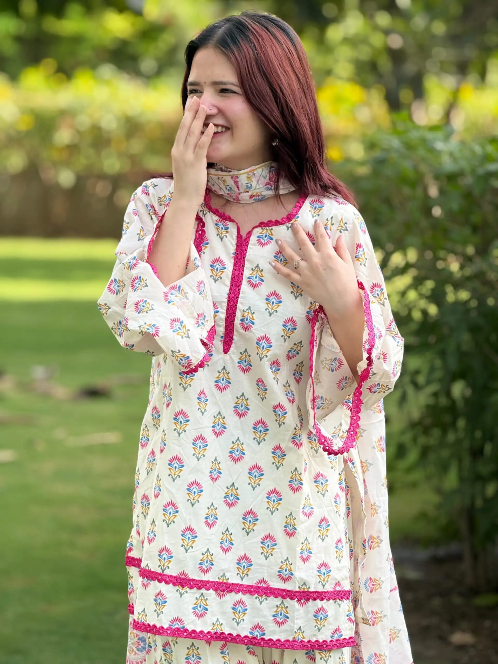 Trendy Pink Natural Crep Digital Print Salwar Suit - Image 7