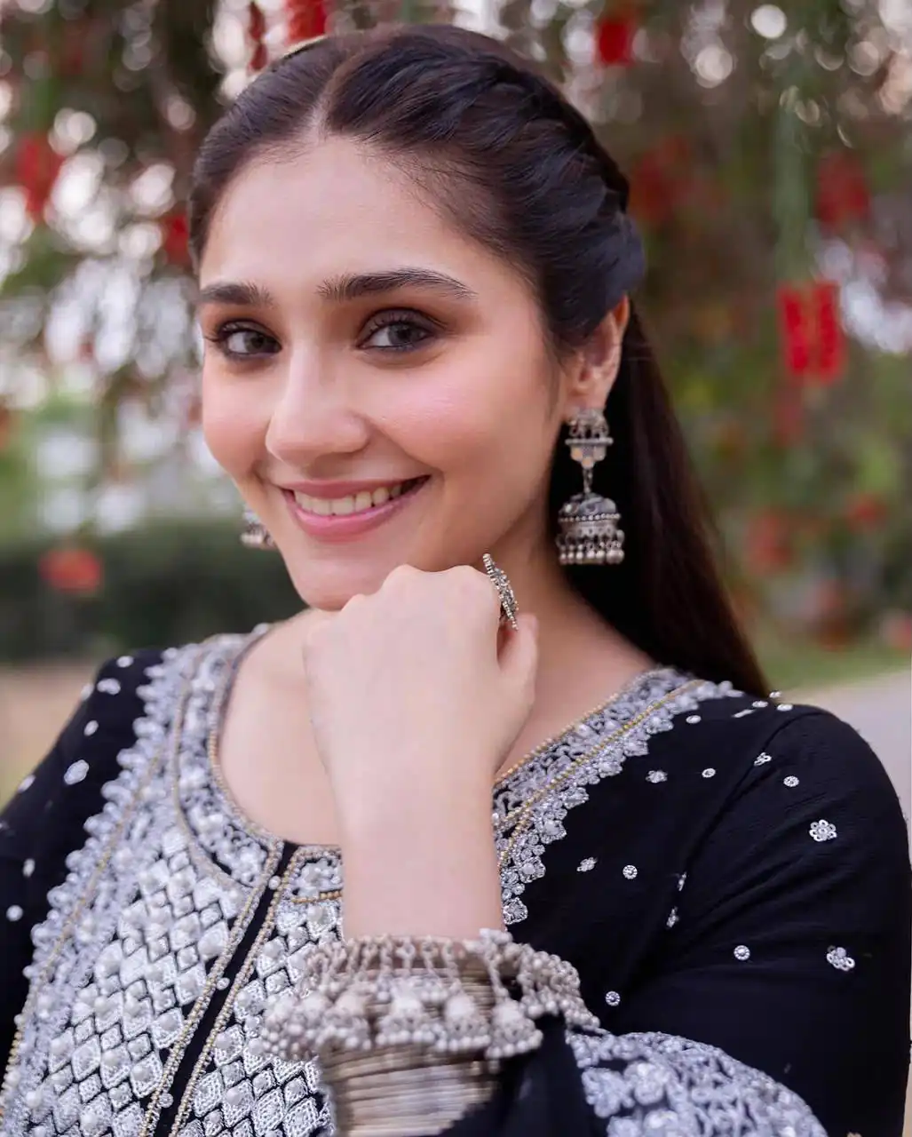 Unique Black Faux Georgette Embroidery Work Salwar Suit - Image 2