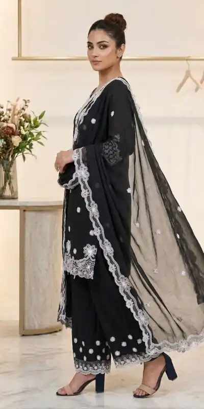 LG 2119 Black in Georgette Work Embroidery Work & Sequins Work Salwar Suit . Grab it for ₹1999. Delivery 4-6 Working Days. Shop now. | Jump Suits, Straight Suits, Casual Suits, Creative suits, Designer Suits, Palazzo Suits, Party Wear Suits, Patiala Suits, Salwar suit