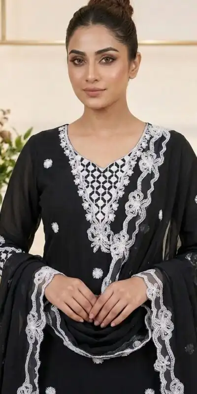 LG 2119 Black in Georgette Work Embroidery Work & Sequins Work Salwar Suit . Grab it for ₹1999. Delivery 4-6 Working Days. Shop now. | Jump Suits, Straight Suits, Casual Suits, Creative suits, Designer Suits, Palazzo Suits, Party Wear Suits, Patiala Suits, Salwar suit
