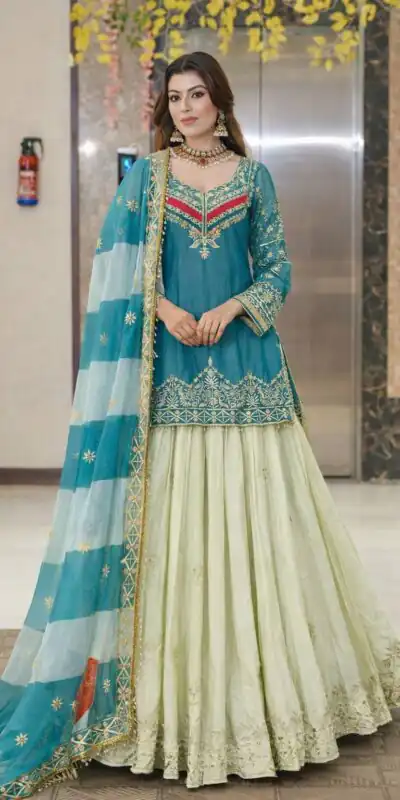 ZC 8008 Blue in Fandy Silk Sequins Work & Embroidery Work Lehenga Choli . Introductory Price ₹2499. Delivery 4-6 Working Days. Shop now. | Bollywood Lehenga, Creative Lehenga, Designer Lehenga, Embroidered Lehenga, Lehenga, Party Wear Lehenga