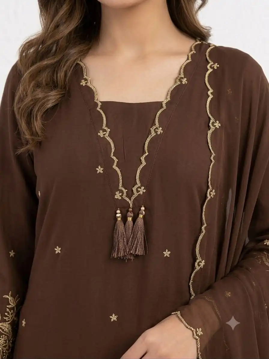 BE 481 Brown | Brown Rayon Salwar Suit with Embroidery Work & Lace Work. Affordable Price ₹1999. Delivery 4-6 Working Days. Shop now. | Jump Suits, Straight Suits, Casual Suits, Creative suits, Designer Suits, Palazzo Suits, Party Wear Suits, Patiala Suits, Salwar suit