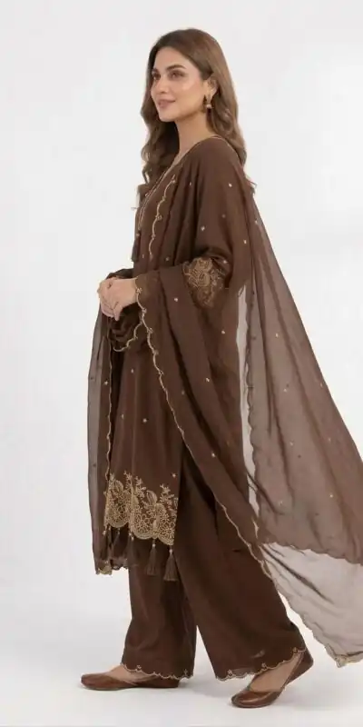 BE 481 Brown | Brown Rayon Salwar Suit with Embroidery Work & Lace Work. Affordable Price ₹1999. Delivery 4-6 Working Days. Shop now. | Jump Suits, Straight Suits, Casual Suits, Creative suits, Designer Suits, Palazzo Suits, Party Wear Suits, Patiala Suits, Salwar suit