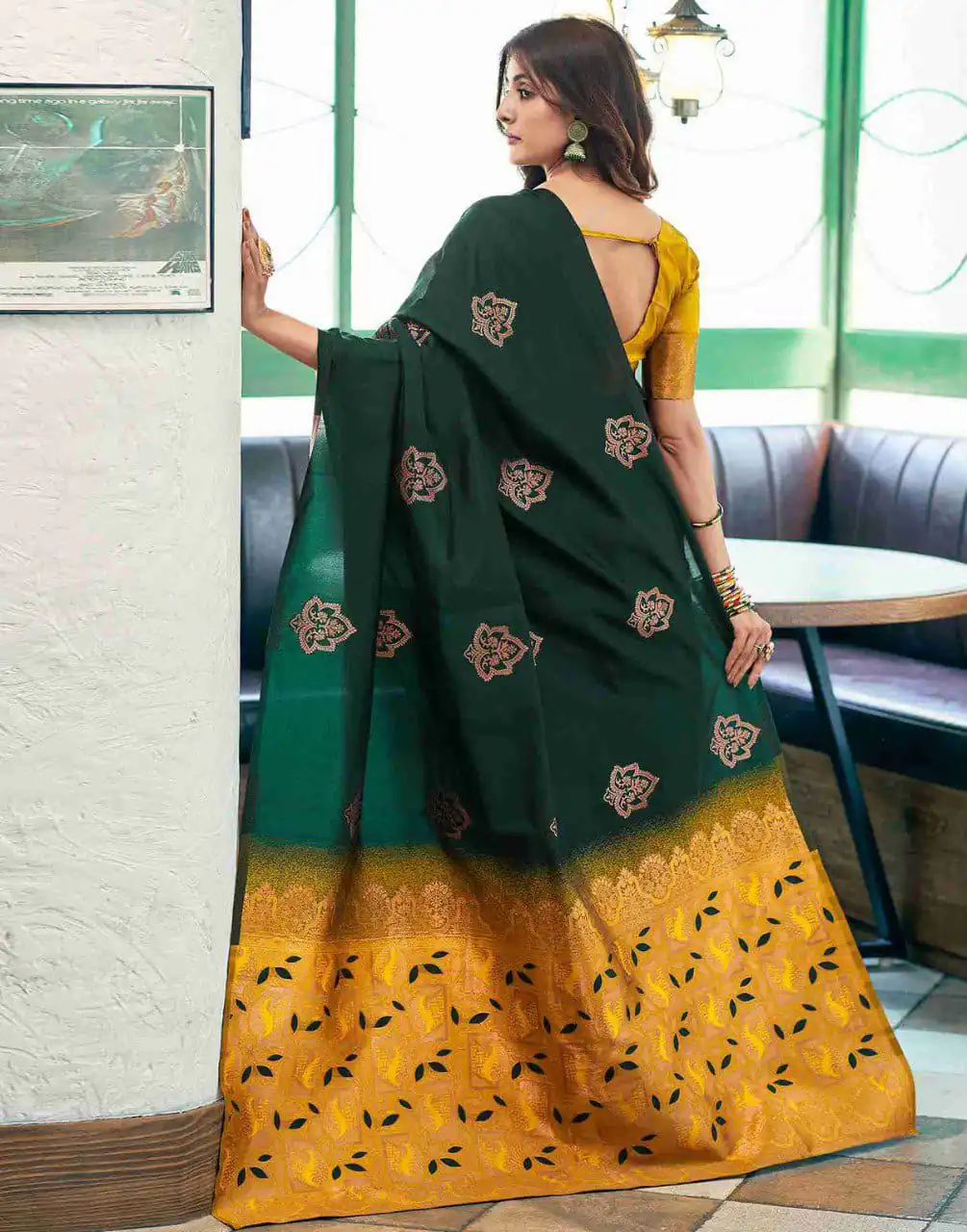 KPR 217 Green Soft Lichi Silk Jacquard Work Saree with Designer Work Wedding, Party, Festive, Events, Deal ₹1299. Delivery 4-6 Working Days. Shop now. | Bollywood Sarees, Creative Sarees, Designer Sarees, Embroidered Sarees, Ethnic Saree, Modern Digital sarees, Party Wear Sarees, Sarees