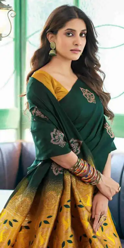 KPR 217 Green Soft Lichi Silk Jacquard Work Saree with Designer Work Wedding, Party, Festive, Events, Deal ₹1299. Delivery 4-6 Working Days. Shop now. | Bollywood Sarees, Creative Sarees, Designer Sarees, Embroidered Sarees, Ethnic Saree, Modern Digital sarees, Party Wear Sarees, Sarees