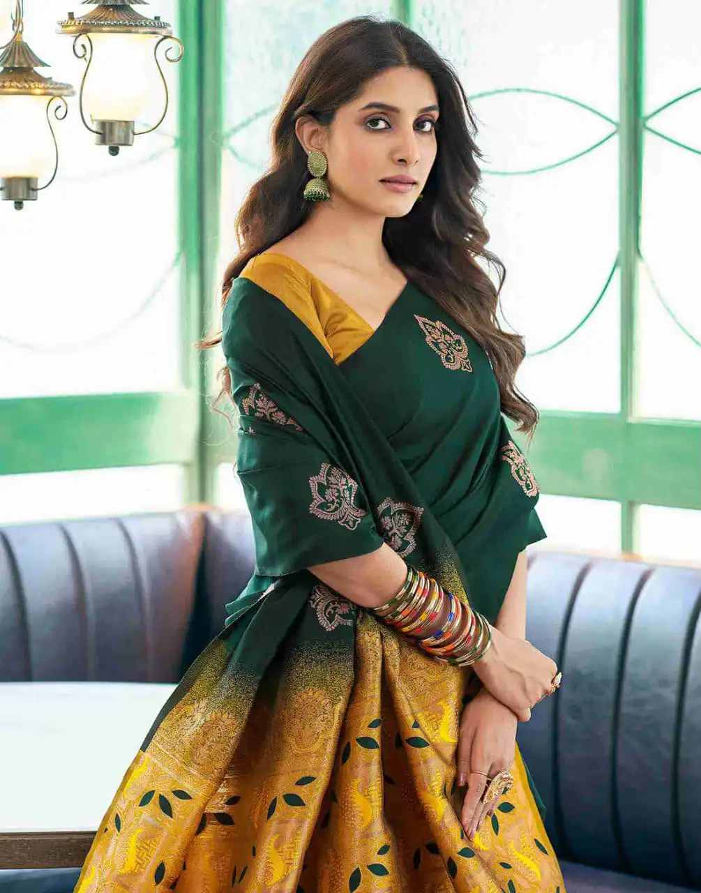 KPR 217 Green Soft Lichi Silk Jacquard Work Saree with Designer Work Wedding, Party, Festive, Events, Deal ₹1299. Delivery 4-6 Working Days. Shop now. | Bollywood Sarees, Creative Sarees, Designer Sarees, Embroidered Sarees, Ethnic Saree, Modern Digital sarees, Party Wear Sarees, Sarees