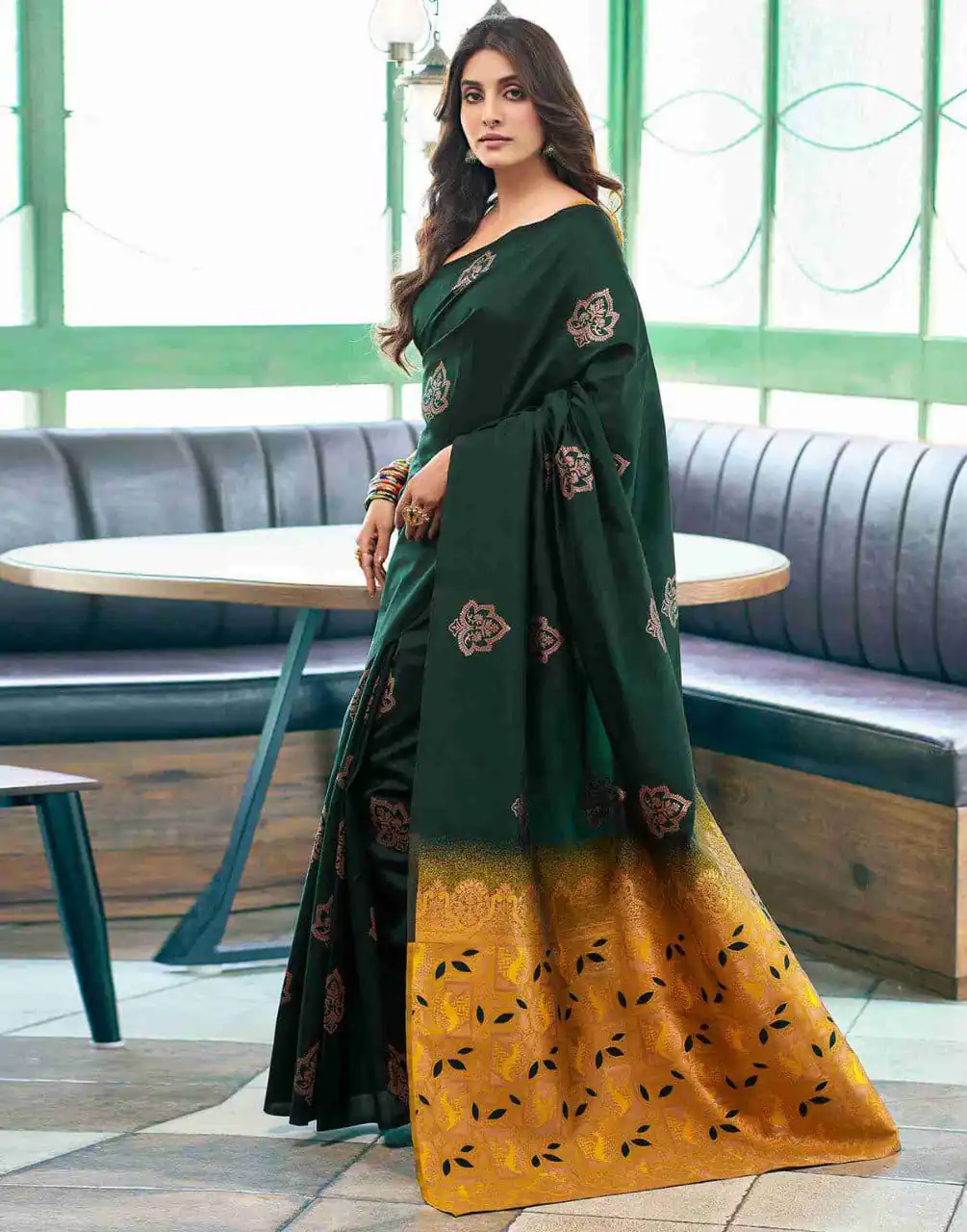 KPR 217 Green Soft Lichi Silk Jacquard Work Saree with Designer Work Wedding, Party, Festive, Events, Deal ₹1299. Delivery 4-6 Working Days. Shop now. | Bollywood Sarees, Creative Sarees, Designer Sarees, Embroidered Sarees, Ethnic Saree, Modern Digital sarees, Party Wear Sarees, Sarees