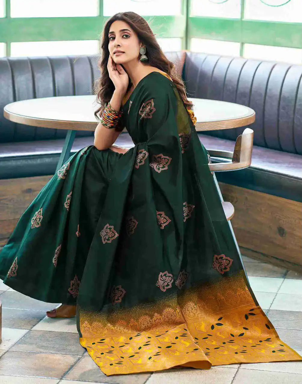 KPR 217 Green Soft Lichi Silk Jacquard Work Saree with Designer Work Wedding, Party, Festive, Events, Deal ₹1299. Delivery 4-6 Working Days. Shop now. | Bollywood Sarees, Creative Sarees, Designer Sarees, Embroidered Sarees, Ethnic Saree, Modern Digital sarees, Party Wear Sarees, Sarees