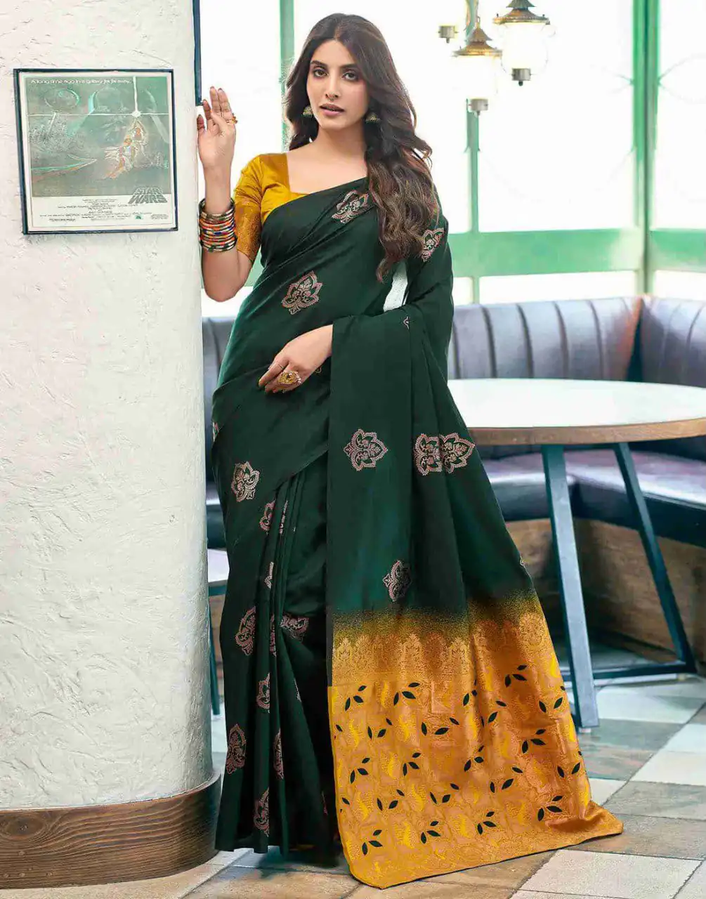 KPR 217 Green Soft Lichi Silk Jacquard Work Saree with Designer Work Wedding, Party, Festive, Events, Deal ₹1299. Delivery 4-6 Working Days. Shop now. | Bollywood Sarees, Creative Sarees, Designer Sarees, Embroidered Sarees, Ethnic Saree, Modern Digital sarees, Party Wear Sarees, Sarees