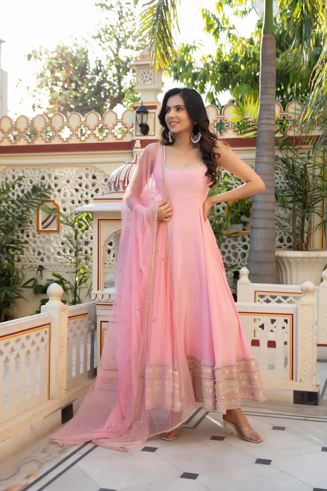 RTC  6039 Light Pink Color Natural Crep Anarkali Suit with Embroidery Work. Exclusive Offer ₹2599. Delivery 4-6 Working Days. Shop now. | Anarkali Suits, Bollywood Anarkali, Creative-Anarkali, Designer Anarkali, Embroidered Anarkali, Party Wear Anarkali