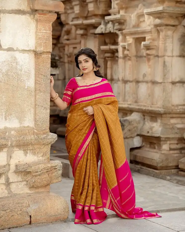 KPR 287 Mustered Color Yellow Soft Lichi Silk Saree with Jacquard Work. Best Price ₹1449. Delivery 4-6 Working Days. Shop now. | Bollywood Sarees, Creative Sarees, Designer Sarees, Embroidered Sarees, Ethnic Saree, Modern Digital sarees, Party Wear Sarees, Sarees