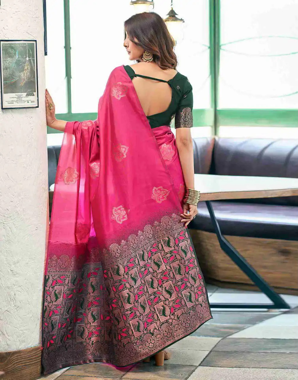 KPR 217 Pink Soft Lichi Silk Jacquard Work Saree with Designer Work Wedding, Party, Festive, Events, Deal ₹1299. Delivery 4-6 Working Days. Shop now. | Bollywood Sarees, Creative Sarees, Designer Sarees, Embroidered Sarees, Ethnic Saree, Modern Digital sarees, Party Wear Sarees, Sarees