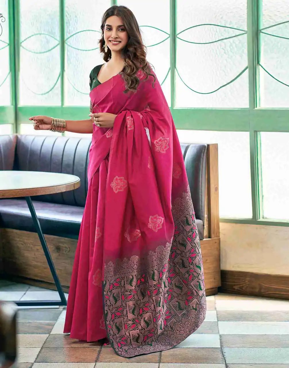 KPR 217 Pink Soft Lichi Silk Jacquard Work Saree with Designer Work Wedding, Party, Festive, Events, Deal ₹1299. Delivery 4-6 Working Days. Shop now. | Bollywood Sarees, Creative Sarees, Designer Sarees, Embroidered Sarees, Ethnic Saree, Modern Digital sarees, Party Wear Sarees, Sarees