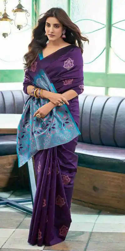 KPR 217 Purple Soft Lichi Silk Jacquard Work Saree with Designer Work Wedding, Party, Festive, Events, Deal ₹1299. Delivery 4-6 Working Days. Shop now. | Bollywood Sarees, Creative Sarees, Designer Sarees, Embroidered Sarees, Ethnic Saree, Modern Digital sarees, Party Wear Sarees, Sarees