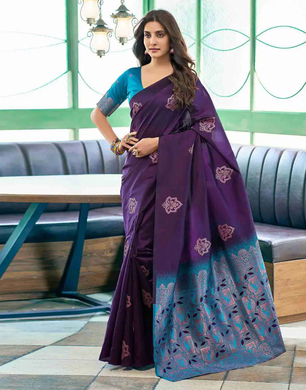 KPR 217 Purple Soft Lichi Silk Jacquard Work Saree with Designer Work Wedding, Party, Festive, Events, Deal ₹1299. Delivery 4-6 Working Days. Shop now. | Bollywood Sarees, Creative Sarees, Designer Sarees, Embroidered Sarees, Ethnic Saree, Modern Digital sarees, Party Wear Sarees, Sarees