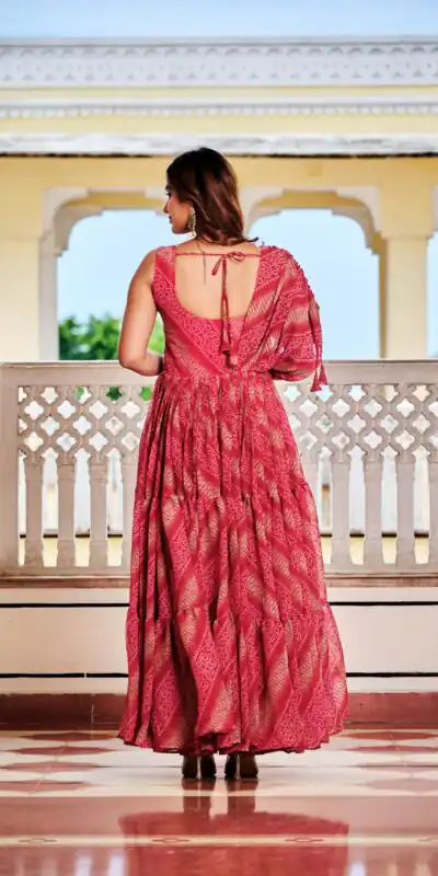 Ram 136 Red Color | Red Faux Georgette Gown with Mirror Work. Get it for ₹1999. Delivery 4-6 Working Days. Online Shop now. | Bollywood Gowns, Creative Gowns, Designer Gowns, Embroidered Gowns, Gowns, Party Wear Gowns