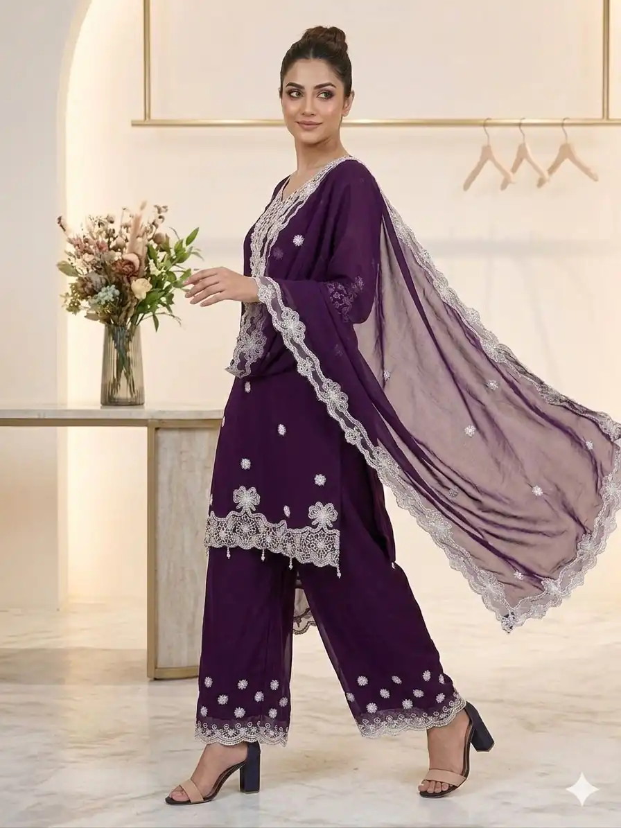 LG 2119 Wine in Georgette Work Embroidery Work & Sequins Work Salwar Suit . Grab it for ₹1999. Delivery 4-6 Working Days. Shop now. | Jump Suits, Straight Suits, Casual Suits, Creative suits, Designer Suits, Palazzo Suits, Party Wear Suits, Patiala Suits, Salwar suit