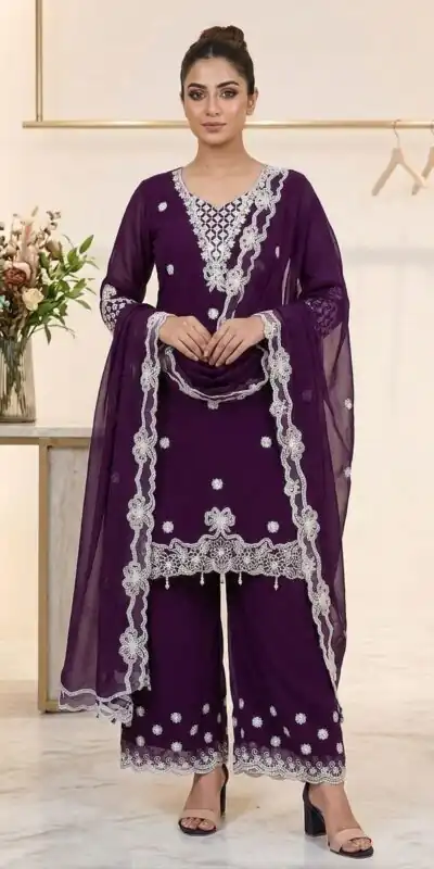 LG 2119 Wine in Georgette Work Embroidery Work & Sequins Work Salwar Suit . Grab it for ₹1999. Delivery 4-6 Working Days. Shop now. | Jump Suits, Straight Suits, Casual Suits, Creative suits, Designer Suits, Palazzo Suits, Party Wear Suits, Patiala Suits, Salwar suit