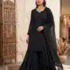 BE 456 Black Georgette Gown Perfect for Wedding, Party, Makar Sankranti, Karwa Chauth, Ethnic Day – . Now at just ₹2049. Delivery 4-6 Working D | Jump Suits, Straight Suits, Casual Suits, Creative suits, Designer Suits, Palazzo Suits, Party Wear Suits, Patiala Suits, Salwar suit