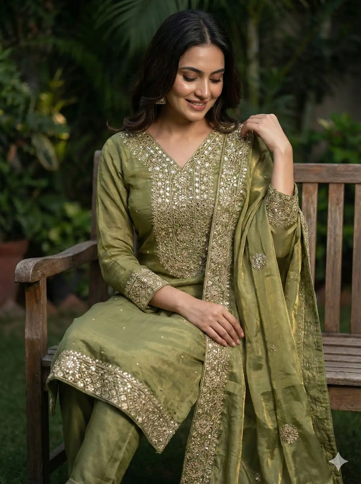 JF 040 Mehandi Fendy Silk Salwar Suitwith Embroidery Work & Lace Work. Now at just ₹2049. Delivery 4-6 Working Days. Shop now. | Jump Suits, Straight Suits, Casual Suits, Creative suits, Designer Suits, Palazzo Suits, Party Wear Suits, Patiala Suits, Salwar suit