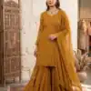 BE 456 Mustered Georgette Gown Perfect for Wedding, Party, Makar Sankranti, Karwa Chauth, Ethnic Day – . Now at just ₹2049. Delivery 4-6 Working D | Jump Suits, Straight Suits, Casual Suits, Creative suits, Designer Suits, Palazzo Suits, Party Wear Suits, Patiala Suits, Salwar suit