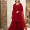 BE 456 Red Georgette Gown Perfect for Wedding, Party, Makar Sankranti, Karwa Chauth, Ethnic Day – . Now at just ₹2049. Delivery 4-6 Working D | Jump Suits, Straight Suits, Casual Suits, Creative suits, Designer Suits, Palazzo Suits, Party Wear Suits, Patiala Suits, Salwar suit
