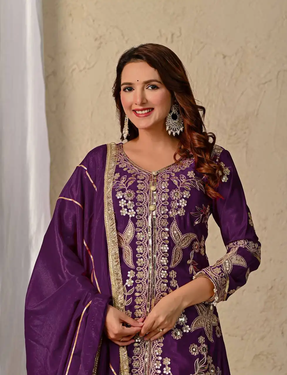 MD 3055 Wine Color Chinon Silk Salwar Suit with Embroidery Work. Online Get it for ₹2149. Delivery 4-6 Working Days. Shop now. | Jump Suits, Straight Suits, Casual Suits, Creative suits, Designer Suits, Palazzo Suits, Party Wear Suits, Patiala Suits, Salwar suit