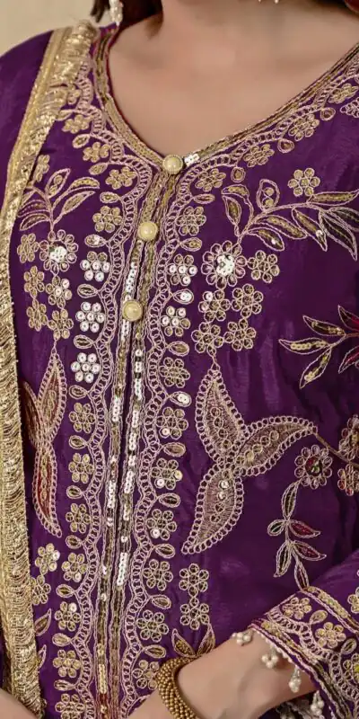 MD 3055 Wine Color Chinon Silk Salwar Suit with Embroidery Work. Online Get it for ₹2149. Delivery 4-6 Working Days. Shop now. | Jump Suits, Straight Suits, Casual Suits, Creative suits, Designer Suits, Palazzo Suits, Party Wear Suits, Patiala Suits, Salwar suit