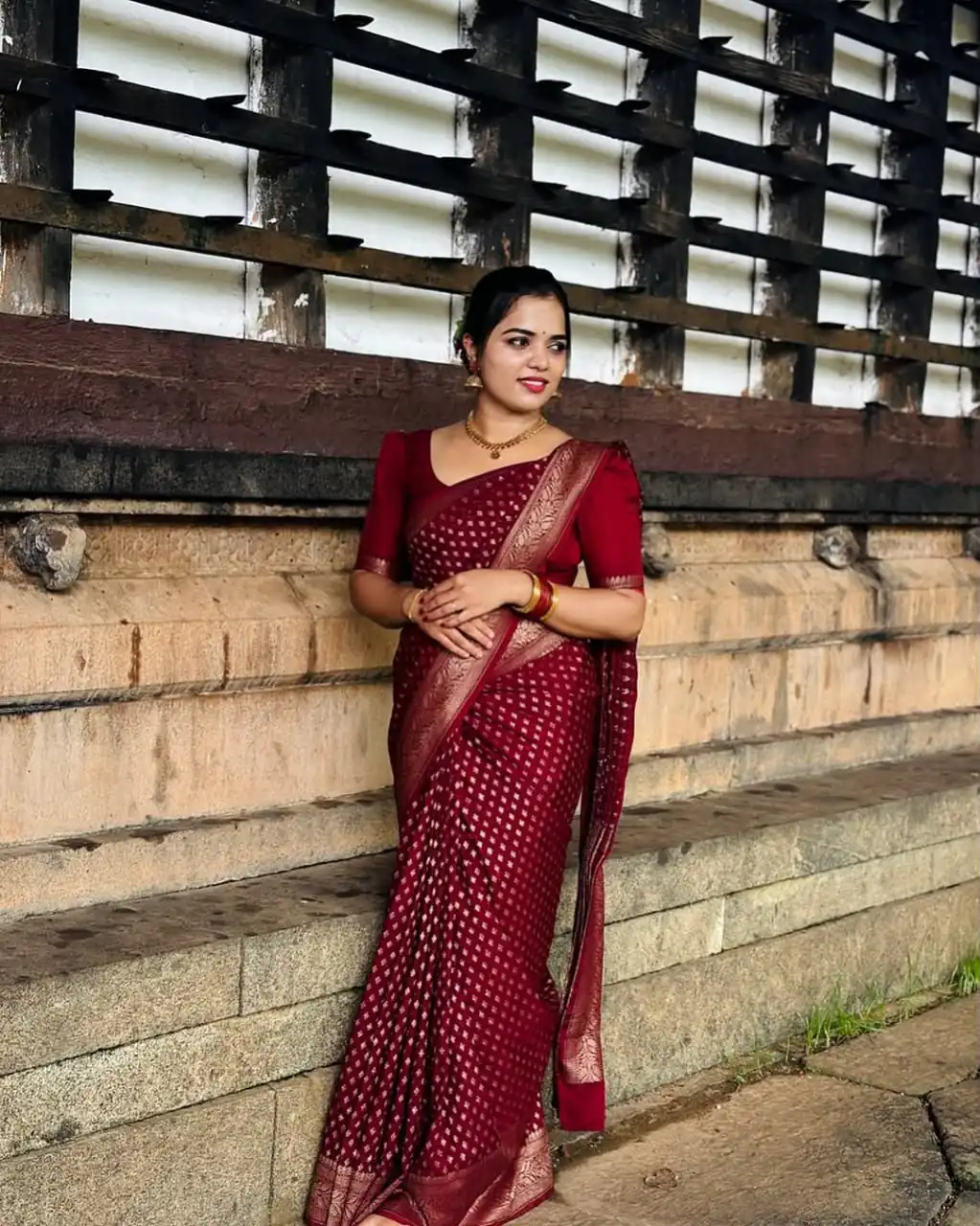 KPR 264 Maroon Soft Lichi Silk Saree with Lace Work & Lace Border. Introductory Price ₹1349. Delivery 4-6 Working Days. Shop now. | Bollywood Sarees, Creative Sarees, Designer Sarees, Embroidered Sarees, Ethnic Saree, Modern Digital sarees, Party Wear Sarees, Sarees